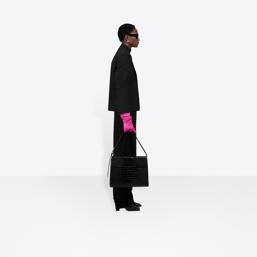 Balenciaga Padded Shoulder Blazer In Black