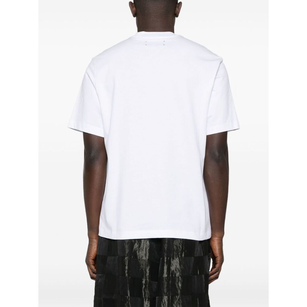 Amiri Oversized White T-shirt With Contrasting Logo Print In Cotton Man In White