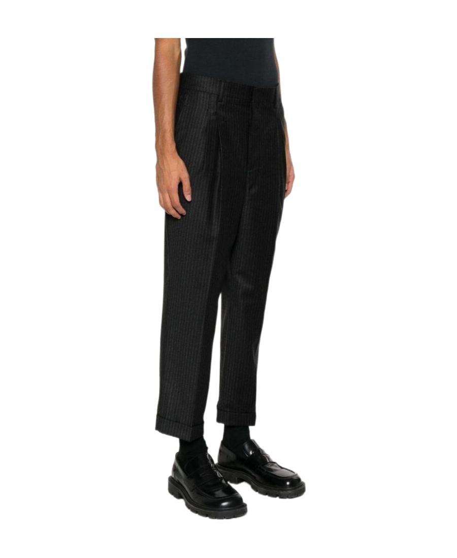 Shop Ami Alexandre Mattiussi Striped Casual Pants In Black