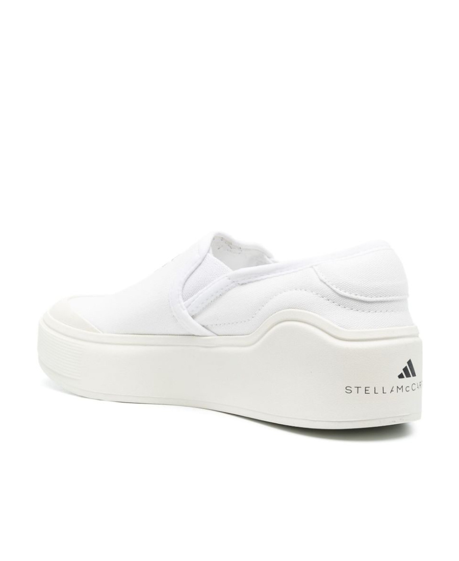 Adidas By Stella Mccartney Logo-print Slip-on Sneakers In White