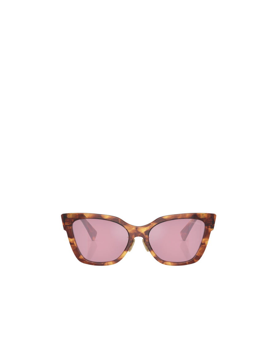 Miu Miu Geometric Frame Sunglasses In Brown