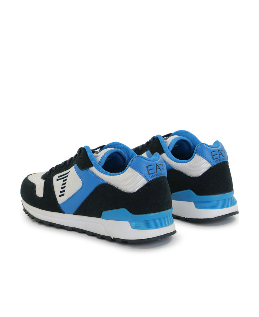 Ea7 Logo Strapped Casual Sneakers In Black