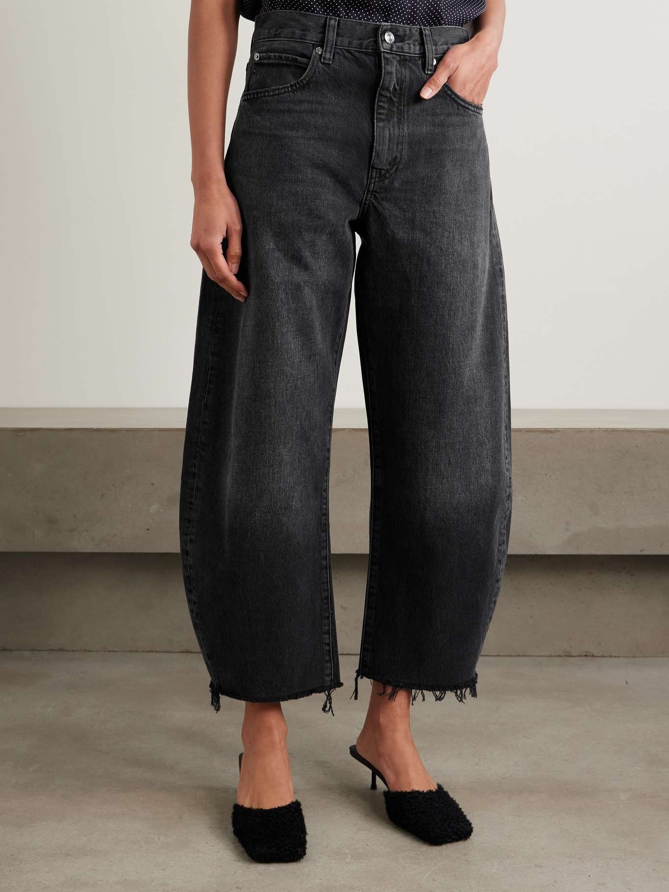 Frame The Loose Wide-leg Jeans In Black