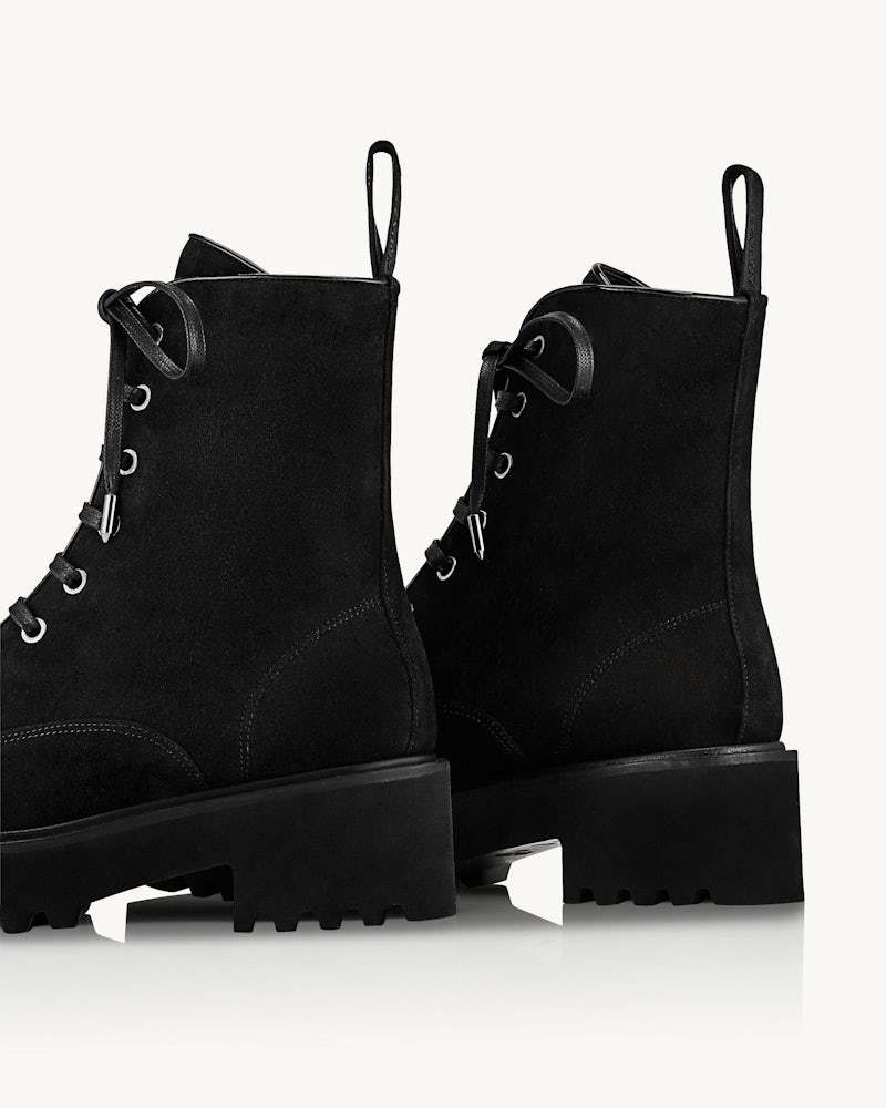Aquazzura Desert Lace-up Suede Boots In Black