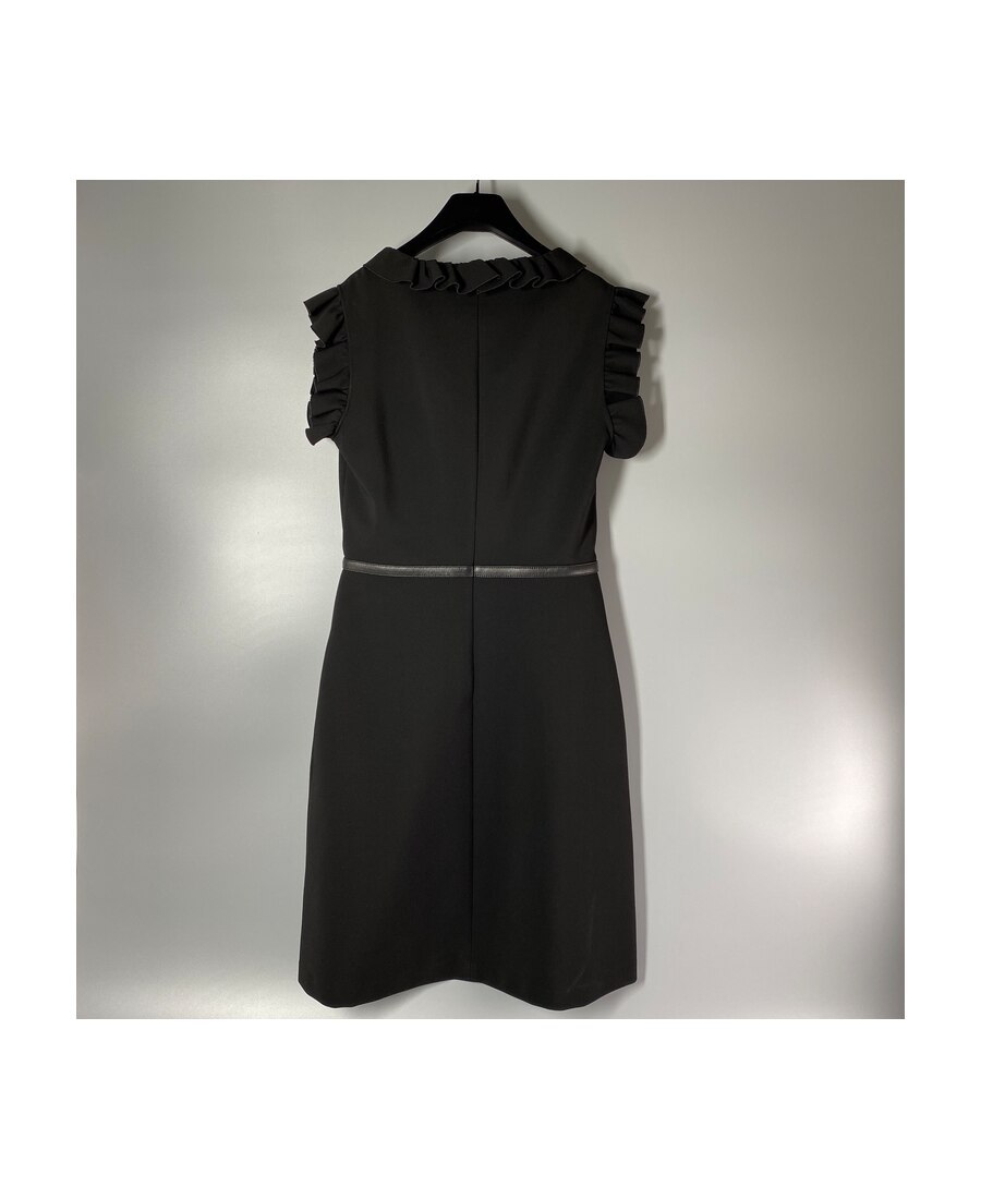 Gucci Ruffled Sleeveless Dress In Black