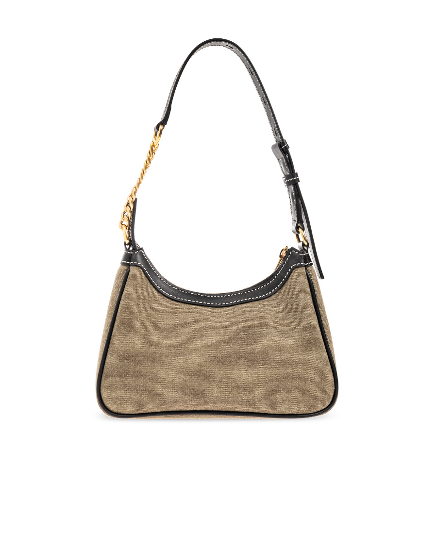 Balmain Lettering Detail Shoulder Bag In Brown