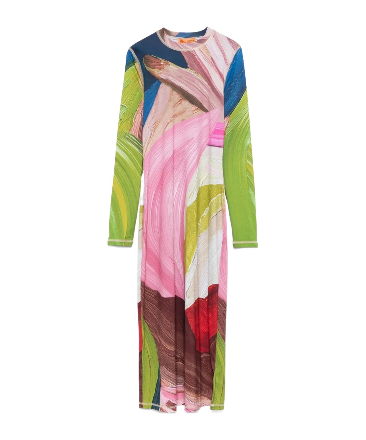 Stine Goya Long-sleeve Midi Dress In Multi