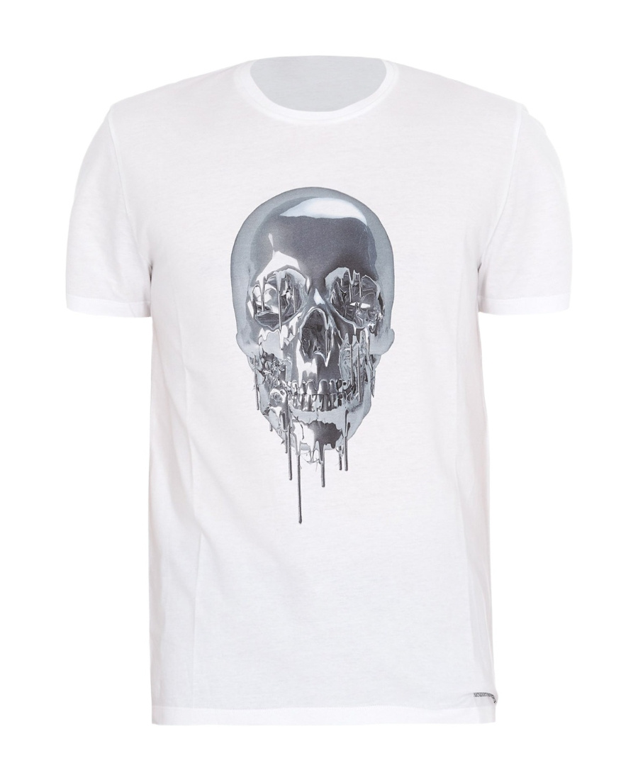 Alexander Mcqueen T-shirt With Round Neck And Short Sleeves In White
