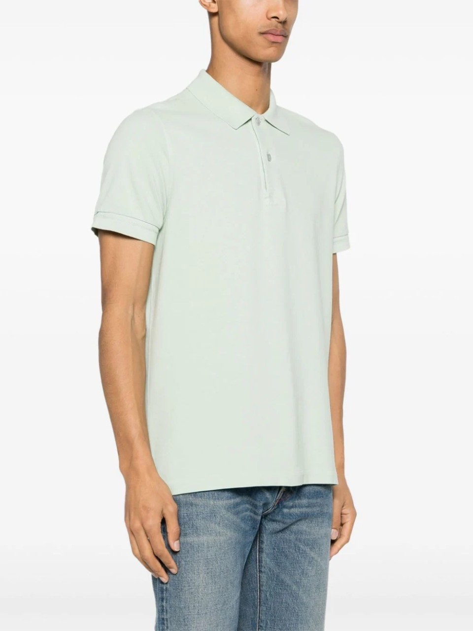 Tom Ford Short-sleeved Cotton Polo Shirt In White