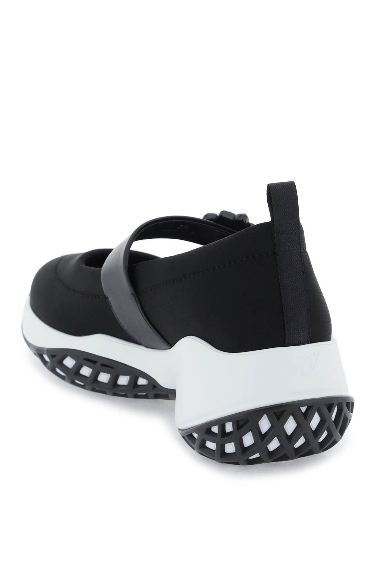 Roger Vivier Viv Run Strass Buckle Hybrid Slip Ons In Black