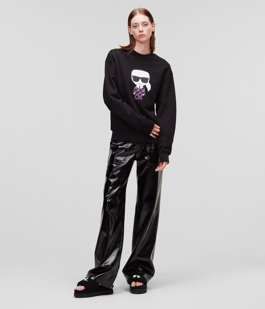 KARL LAGERFELD IKONIK MOTIF-PATCH SWEATSHIRT
