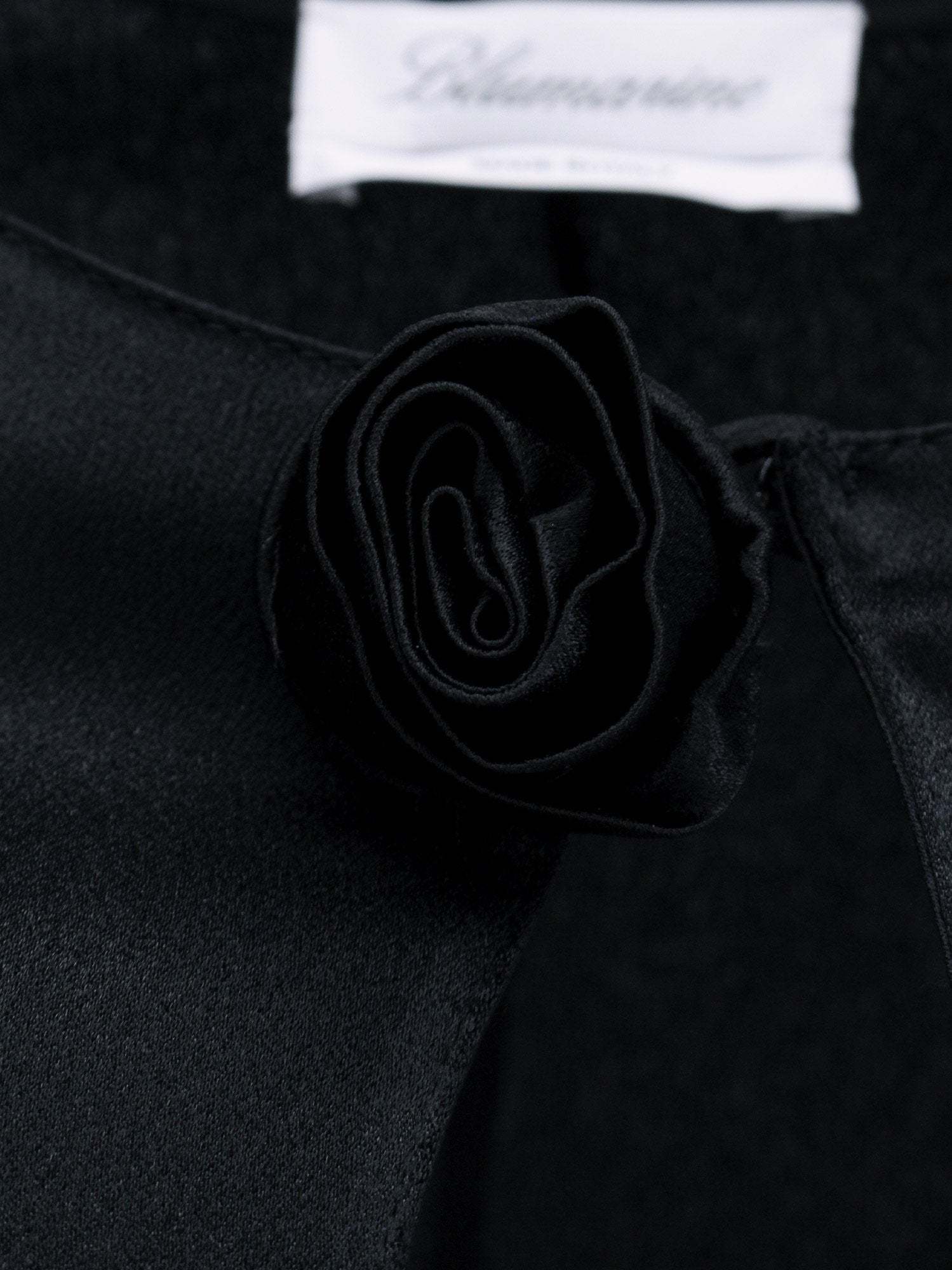 Blumarine Floral-appliqué Wraparound Blouse In Black