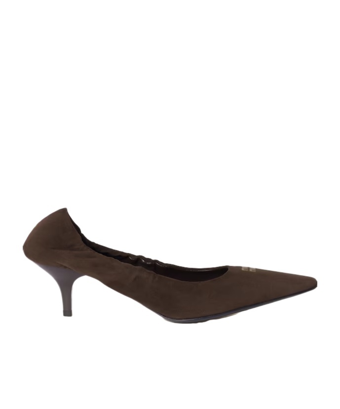 Miu Miu 55 Ruched Suede Pumps In Black