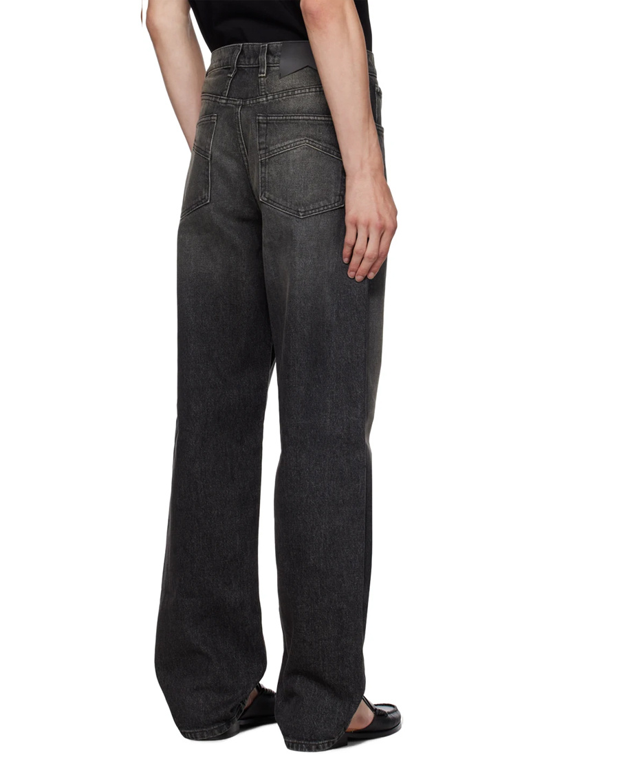Rhude Wide-leg Denim Trousers In Black