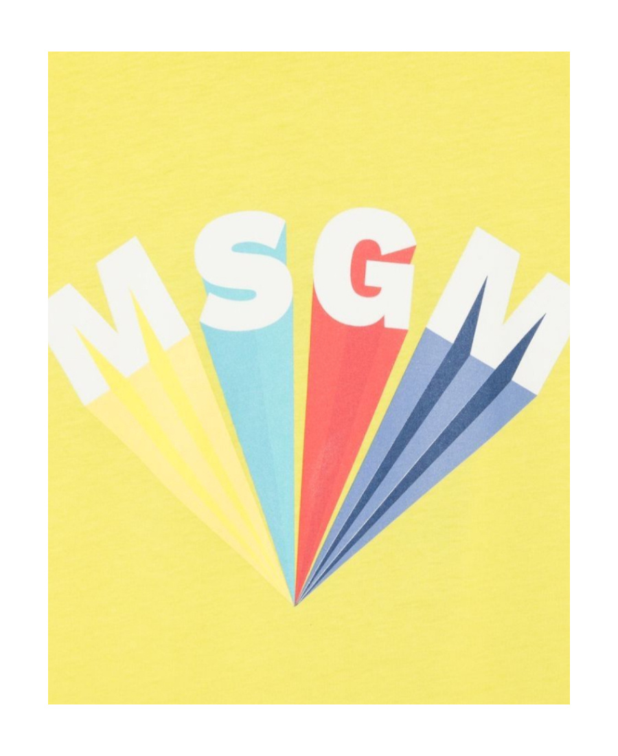 Msgm Logo Printed T-shirt In Yellow