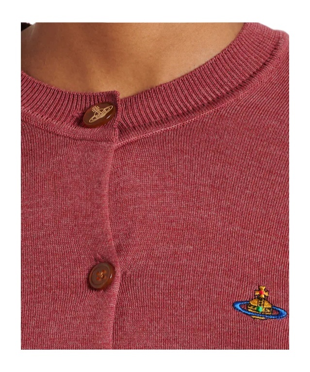 Vivienne Westwood Bea Cropped Wool And Silk Cardigan In Pink