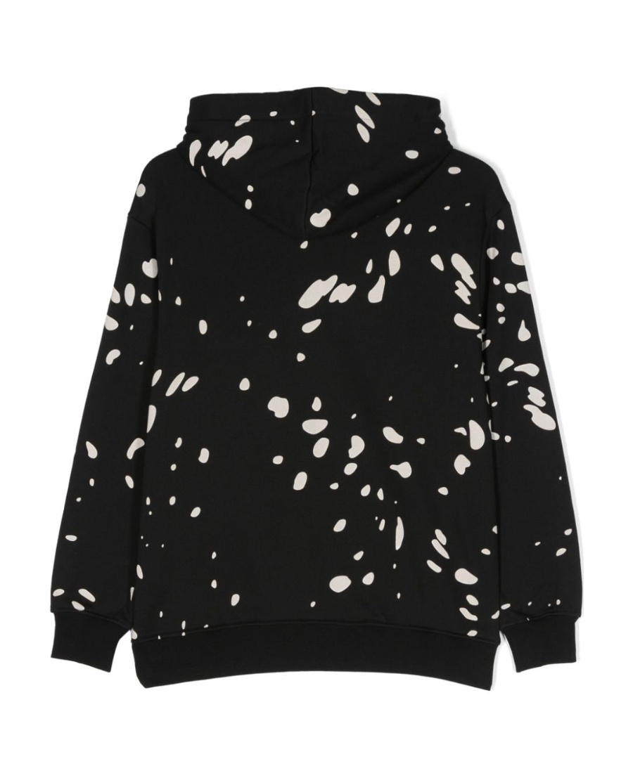 Msgm Logo Logo Hooded Sweater In Black