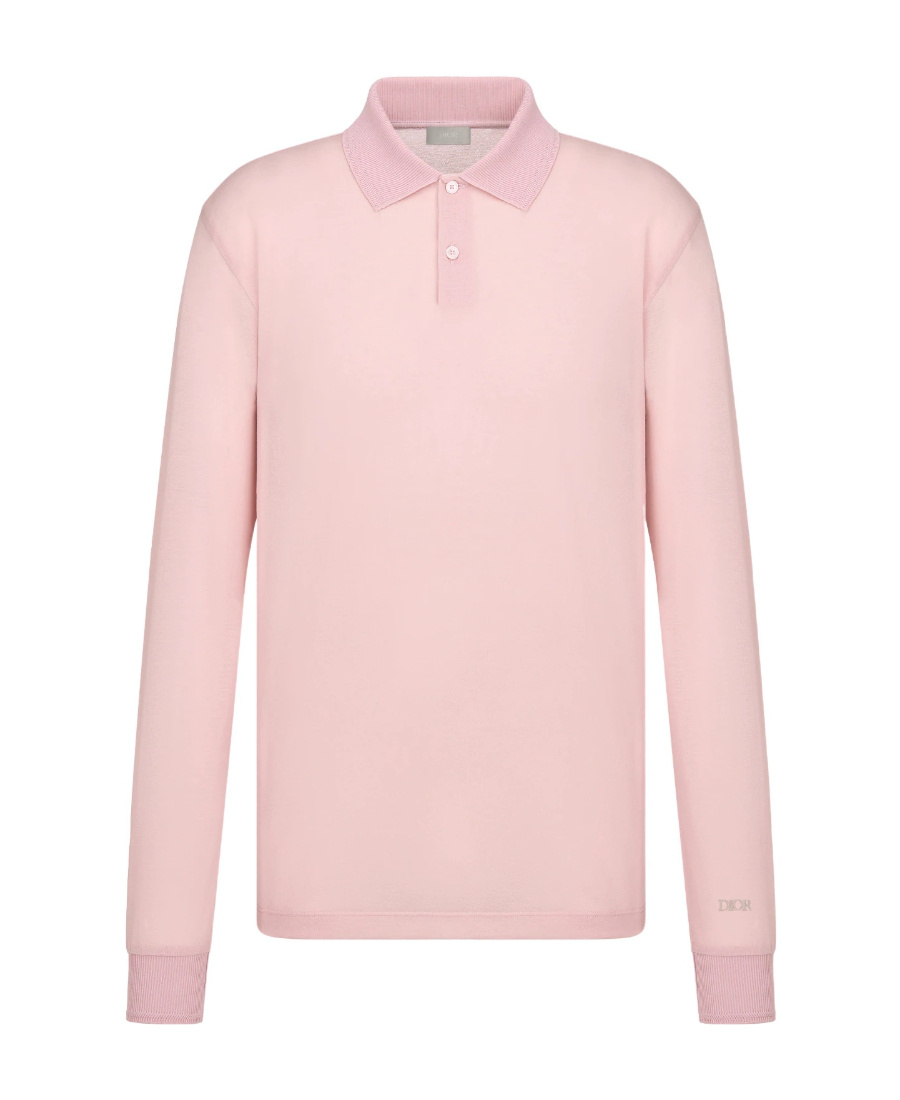 Dior Logo Long-sleeved Sweater In Pink