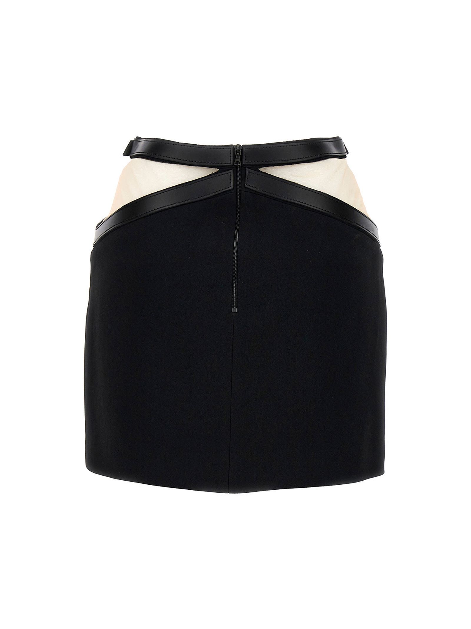 David Koma Cross Waist Band Net Insert Skirts Black In Black