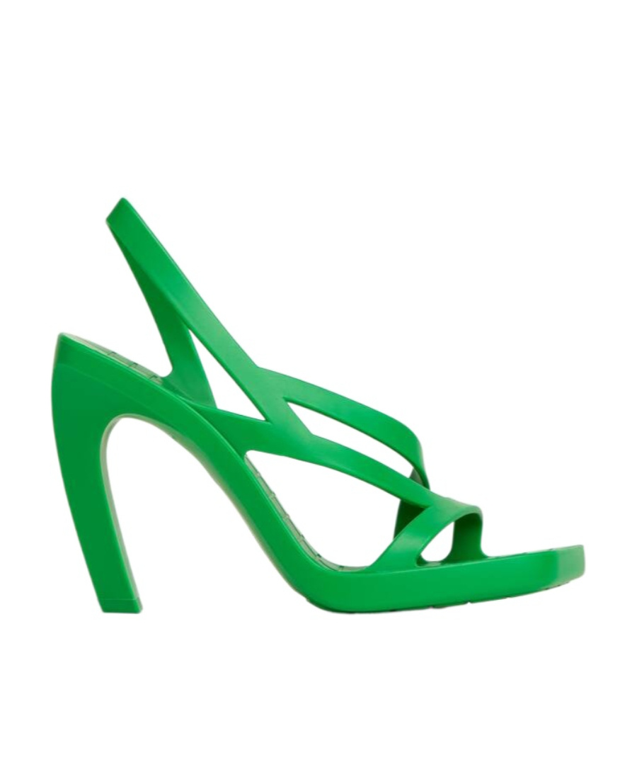 Bottega Veneta Green Jimbo Heeled Sandals In Multi
