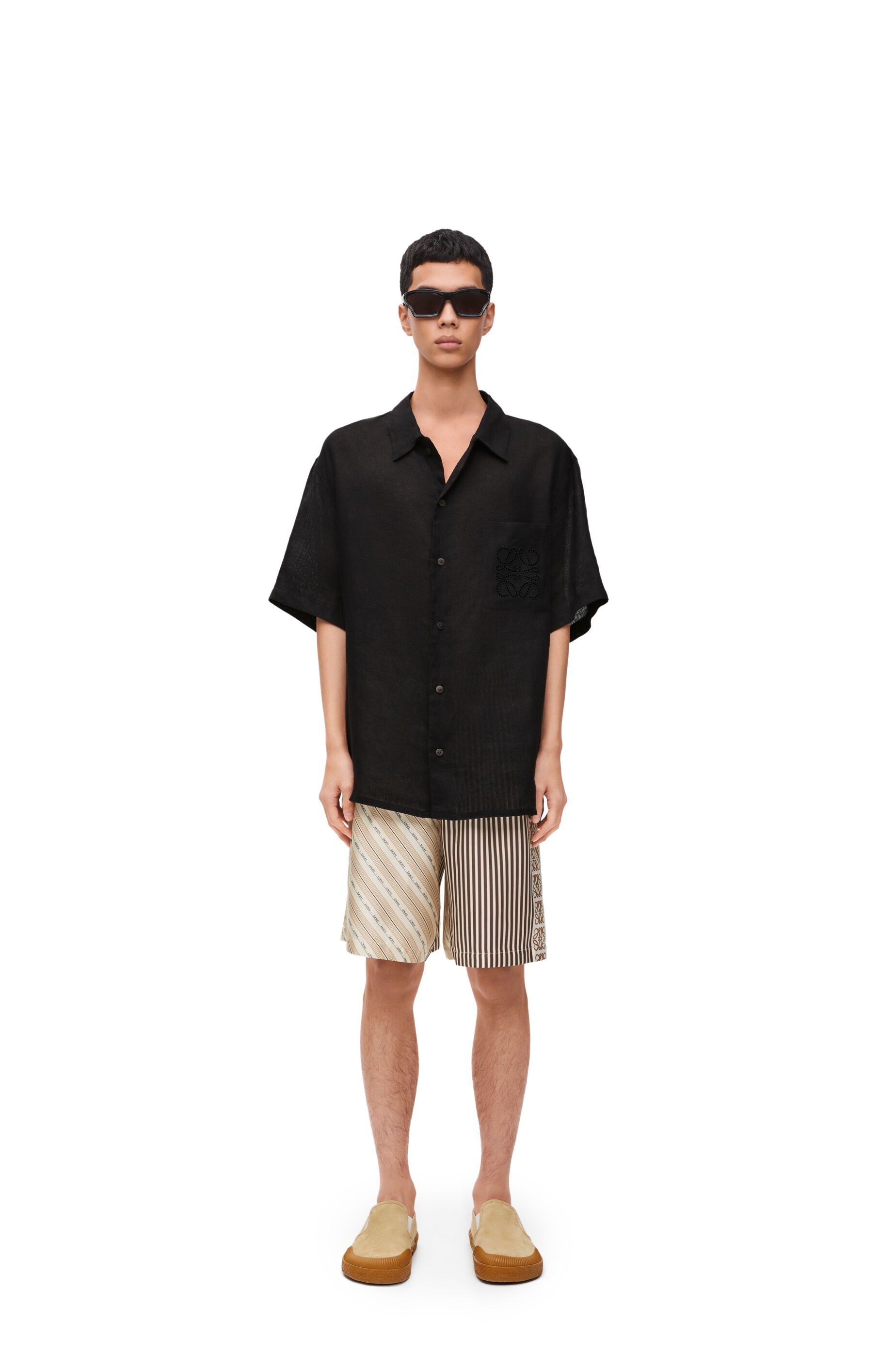 Loewe Shorts In Silk In Nude