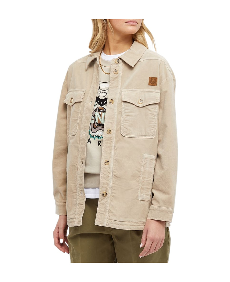 Kenzo K-tiger Patch Overshirt In Nude