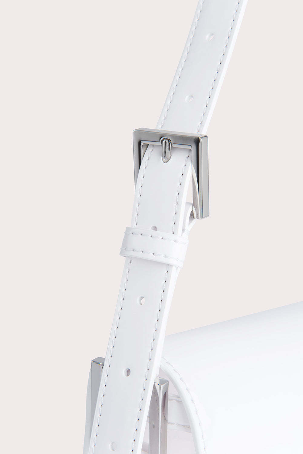 By Far Billy Patent-finish Shoulder Bag In White
