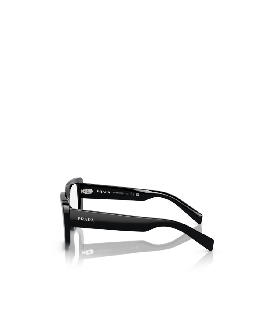 Shop Prada Geometric-frame Logo Glasses In Black