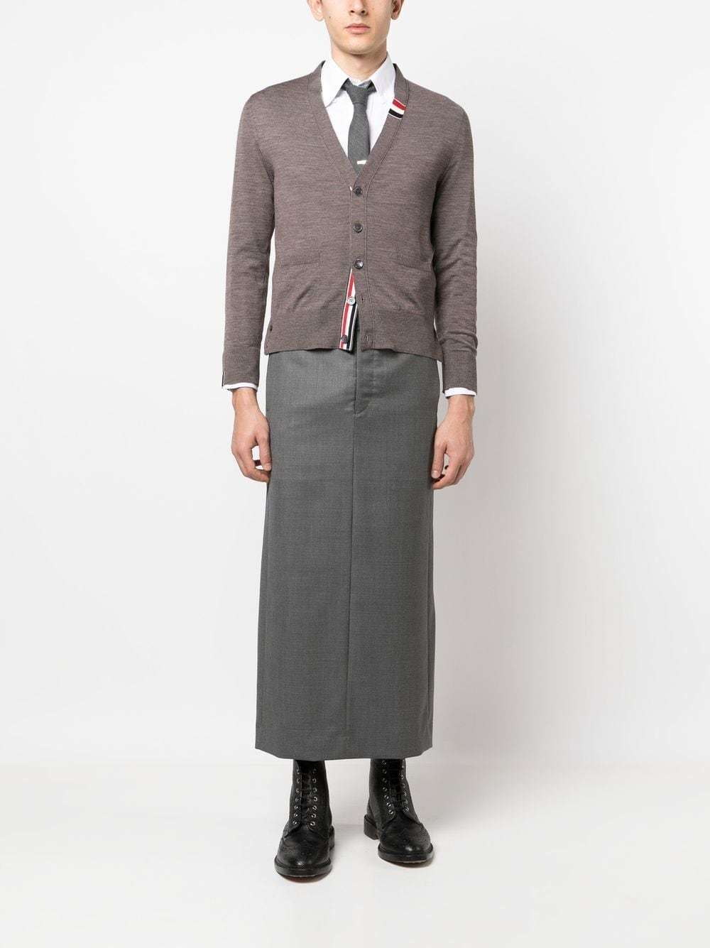 Thom Browne Button-up Cardigan In Gray
