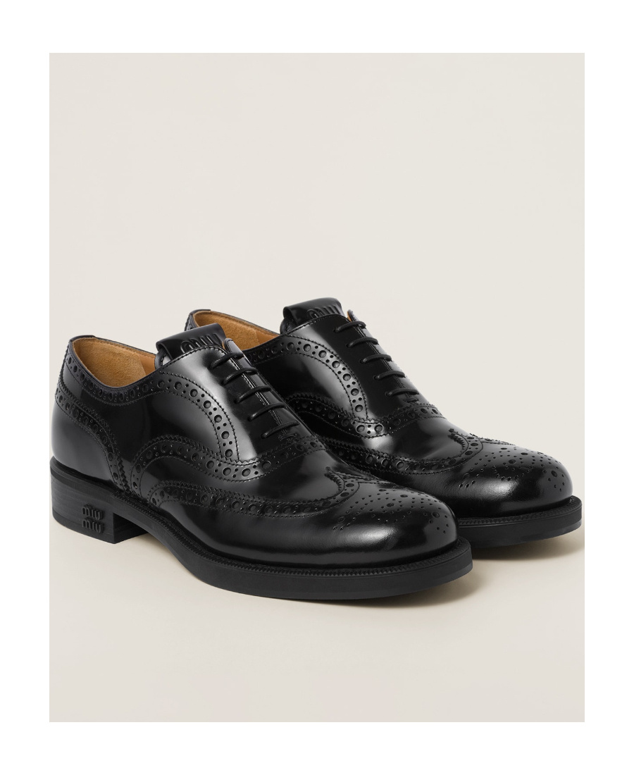 Miu Miu Church's X  Round Head Lace Up Business Dress Shoes In Black