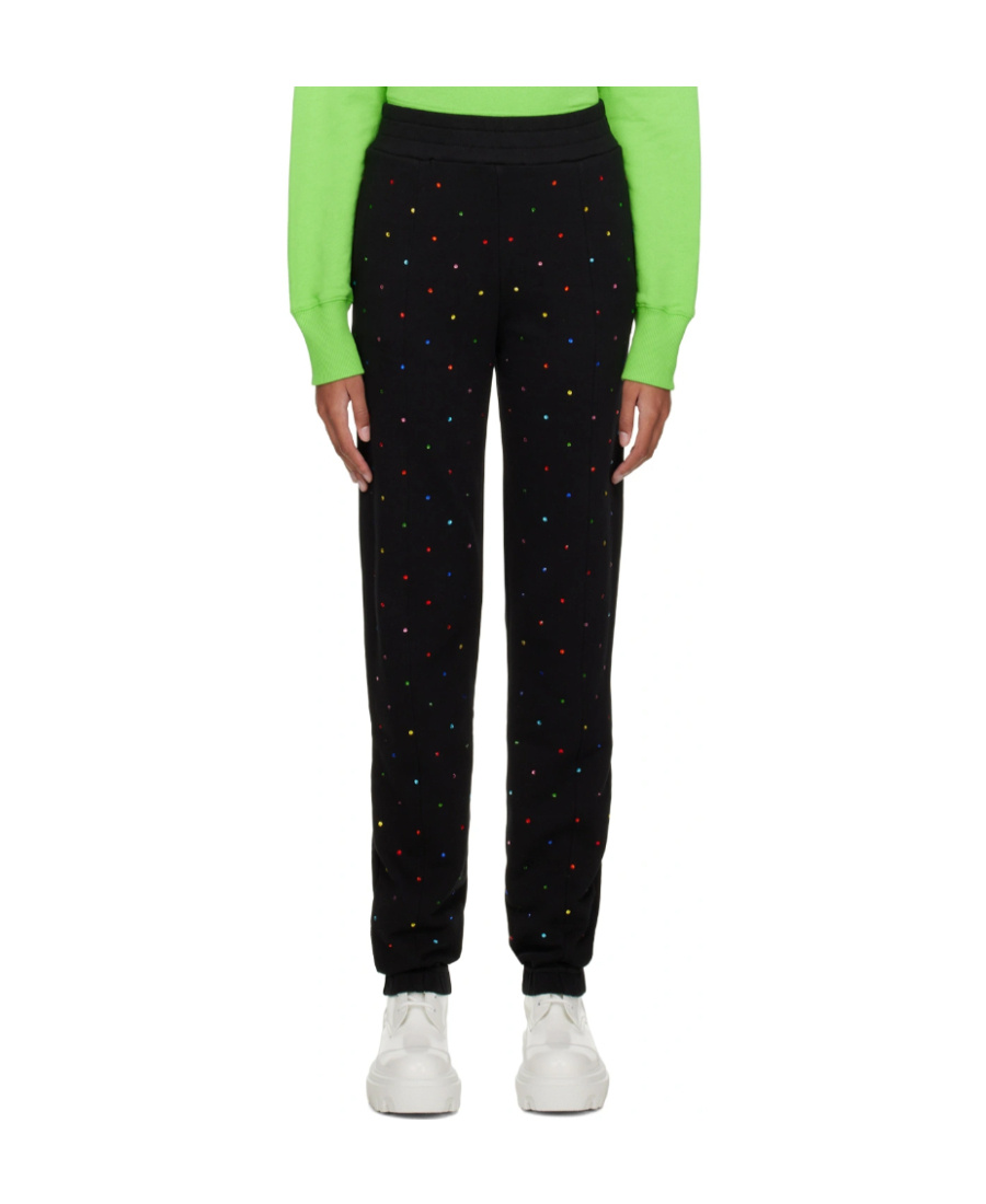 Msgm Stud-embellished Tapered Joggers In Black