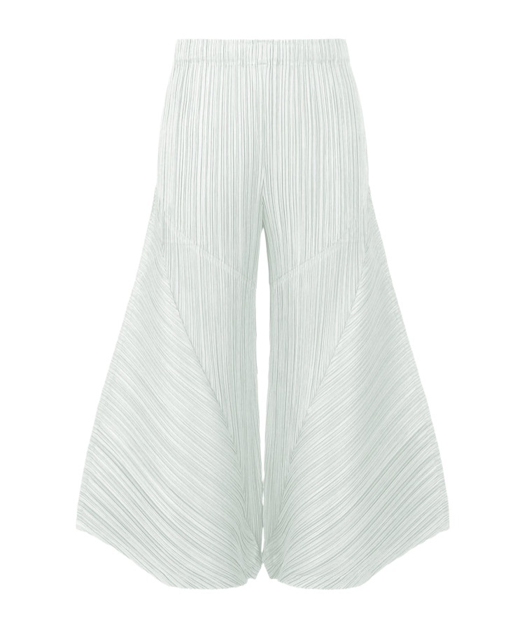 Issey Miyake Plissé Wide-leg Trousers In White