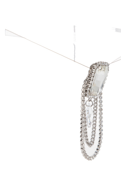 Alessandra Rich Crystal-embellished Drop Chain Earrings In Silver