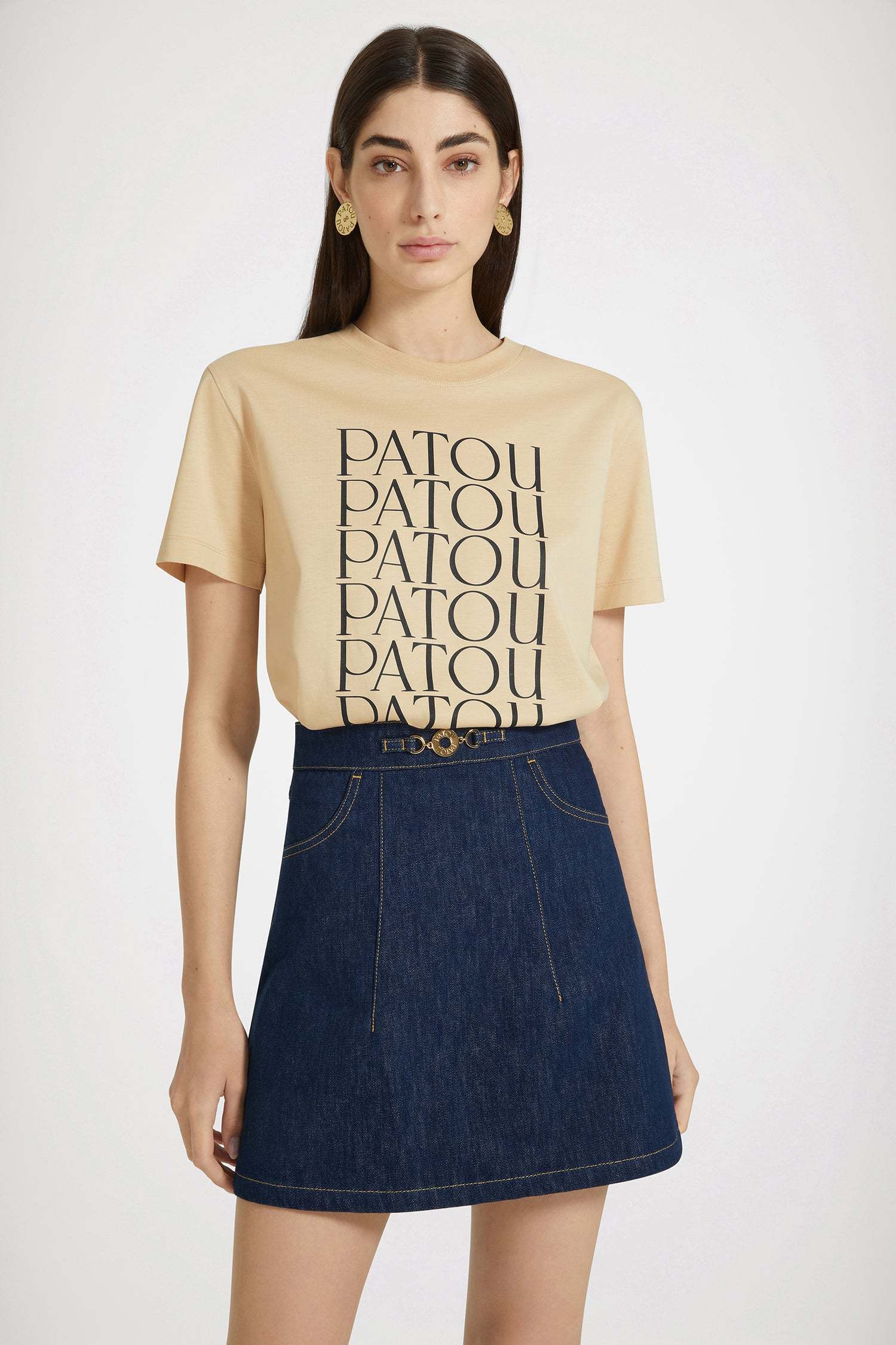 Patou High-rise Denim Skirt In Blue