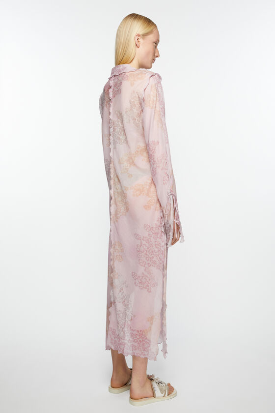 Acne Studios Womens Pink Daftan Floral-print Cotton And Silk-blend Maxi Dress In Pink