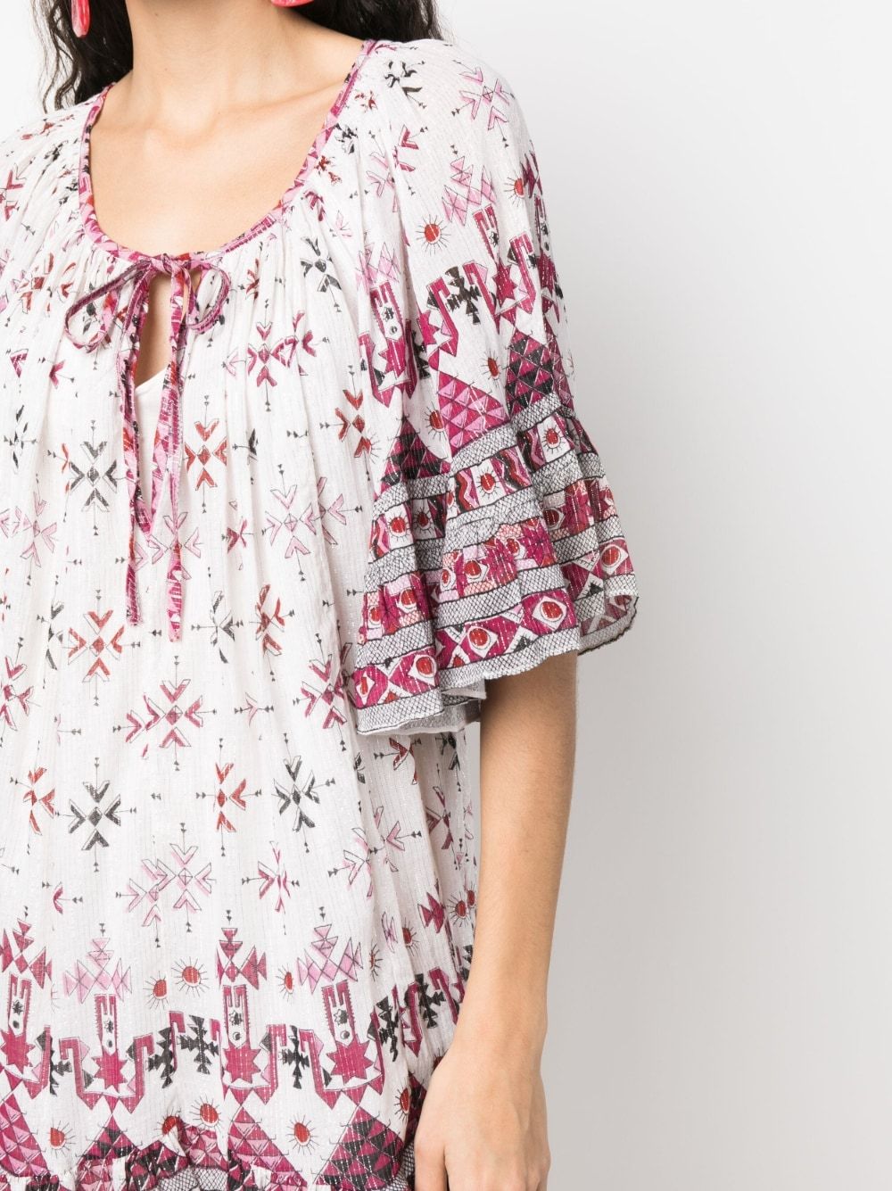Isabel Marant Étoile Minikleid Aus Bedruckter Baumwolle In White
