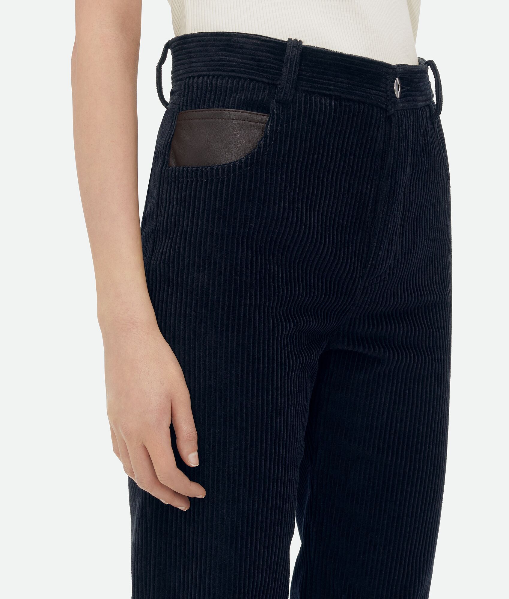 Bottega Veneta Corduroy Trousers In Black