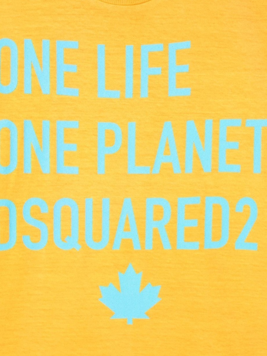 Dsquared2 One Life One Planet T-shirt In Yellow