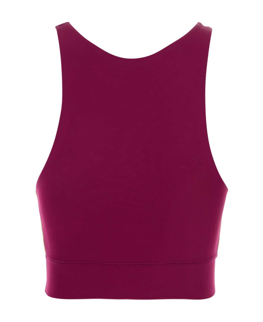 Palm Angels Logo Printed Sleeveless Crop Top In Red