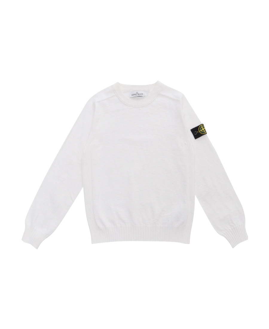 Stone Island Compass-patch Sweatshirt In White