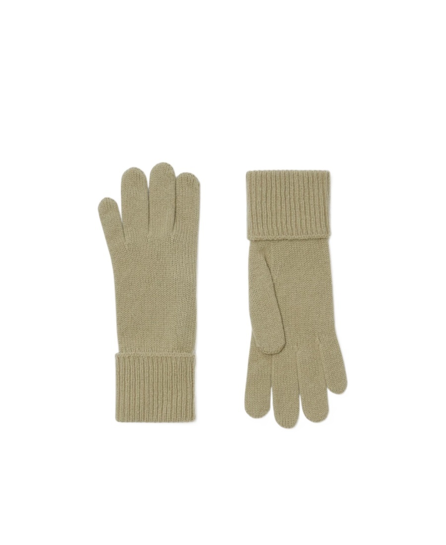 Burberry Ekd-embroidered Knitted Gloves In Nude