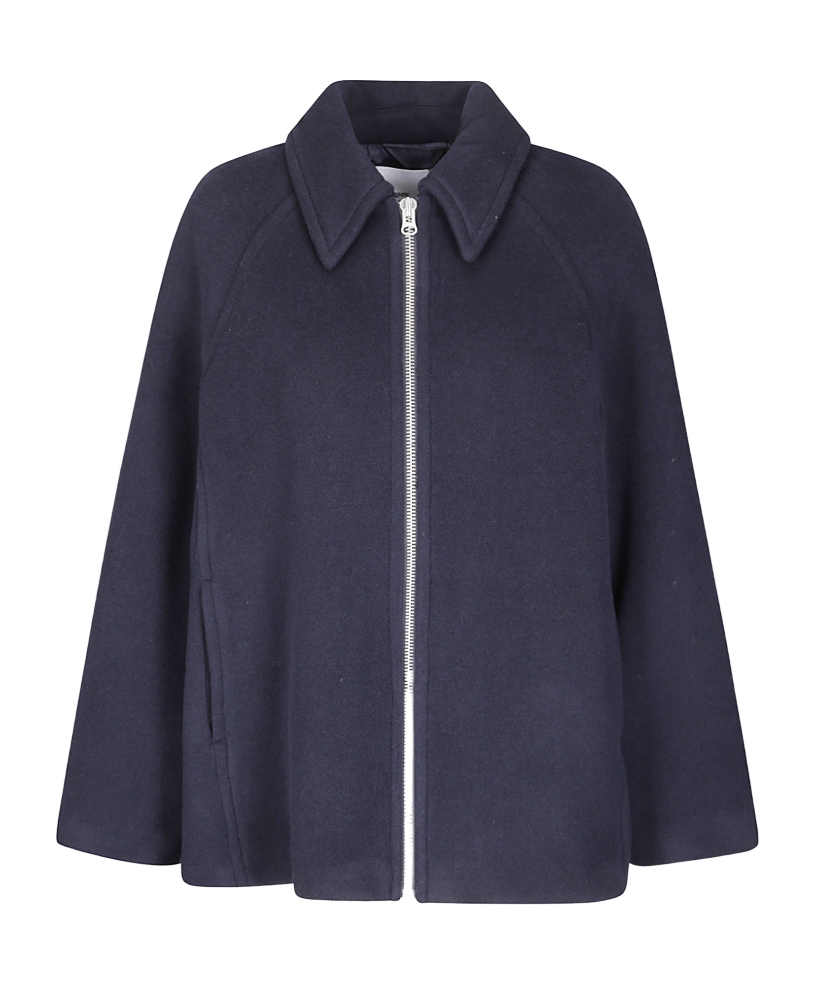 Samsoe & Samsoe Zip-front Collared Jacket In Blue