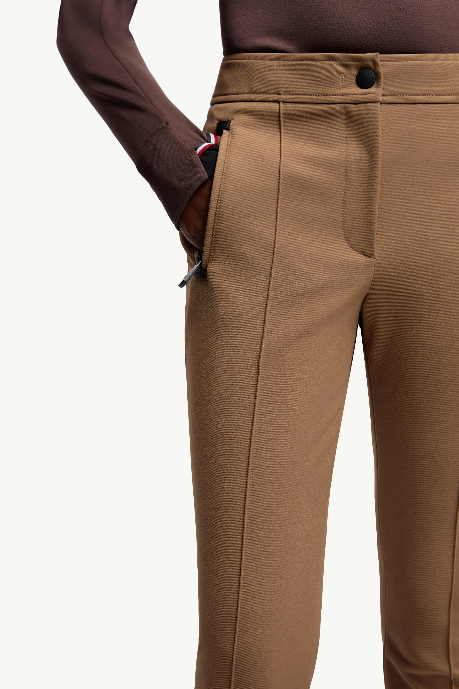 Moncler Grenoble Mid Rise Twill Ski Trousers In Brown