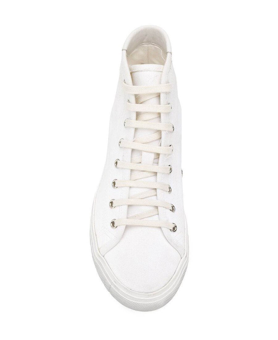Saint Laurent Distressed Effect High-top Sneakers In White