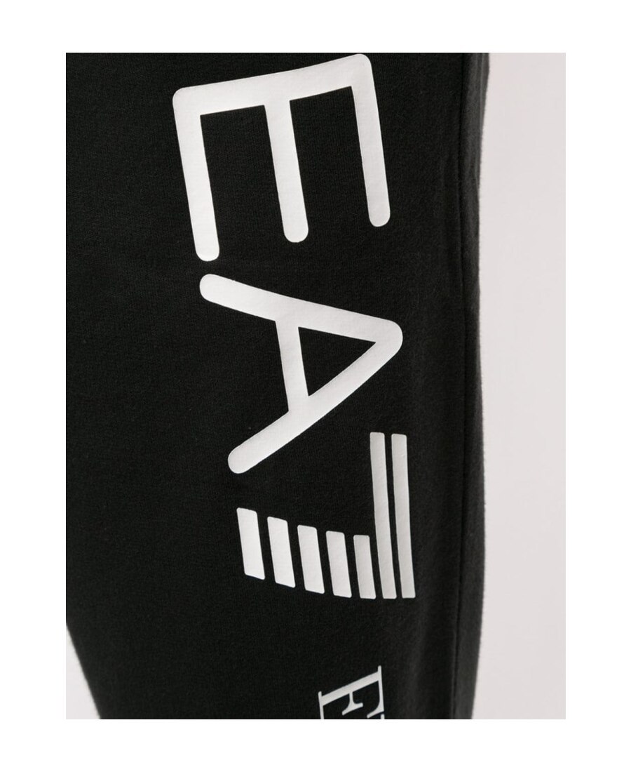 Ea7 Logo Series Cotton Joggers In Black