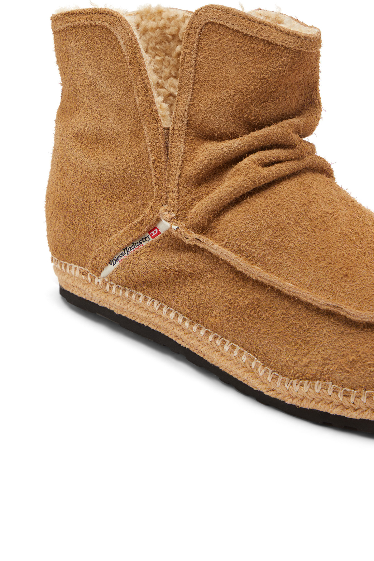 Diesel Suede Boots With Rubber Sole And Stitching In Multi