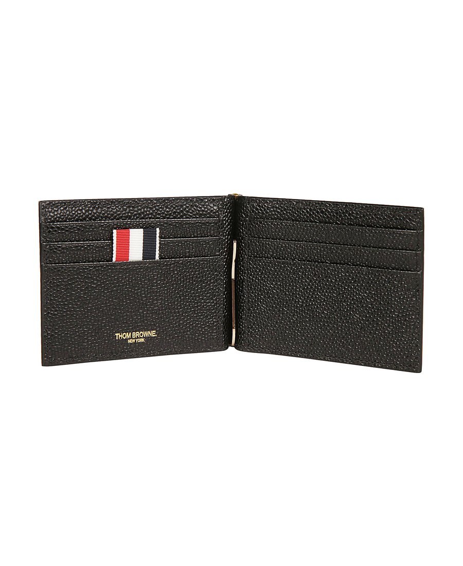Thom Browne Pebble-grain Leather Billfold Wallet In Black