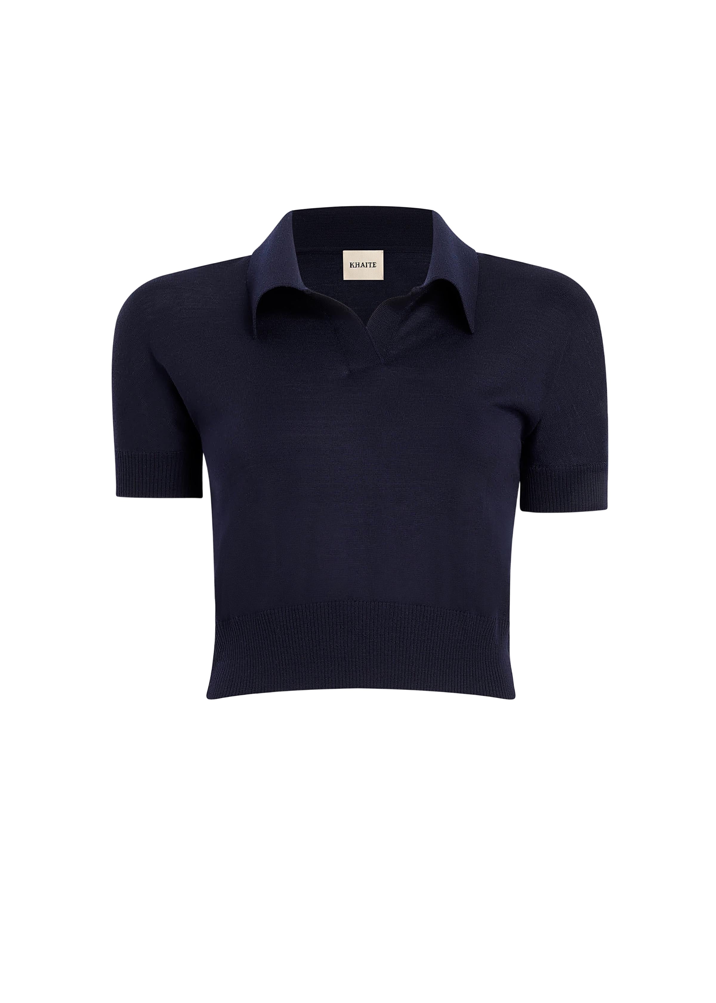 Khaite Morgane Short-sleeved Polo T-shirt In Black