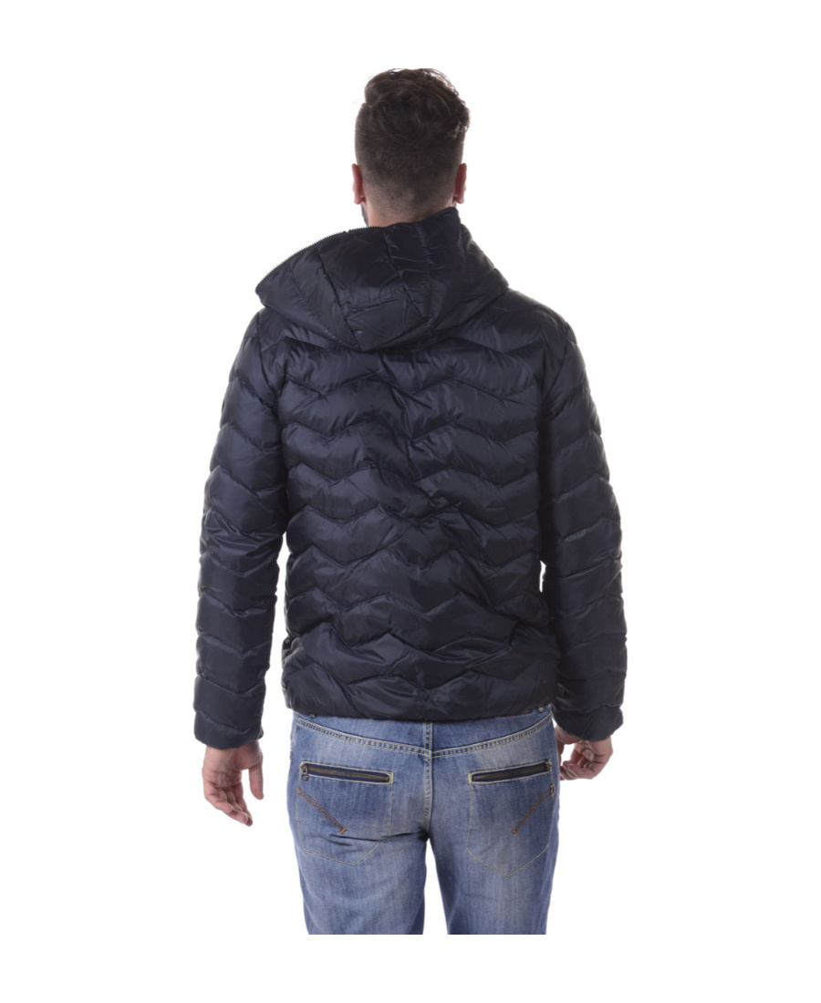 Ea7 Logo Down Jacket In Black
