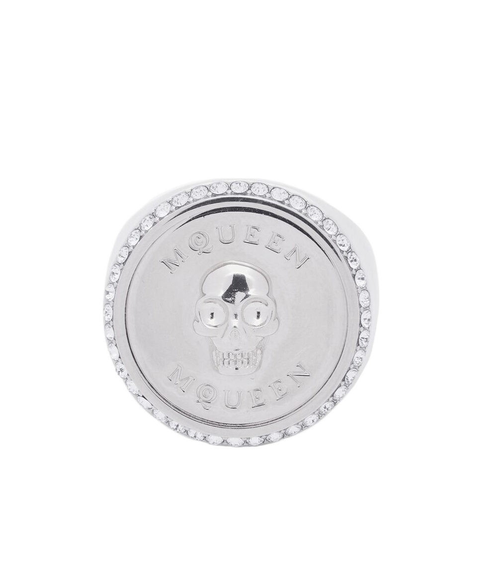 Alexander Mcqueen Sovereign Skull Ring In White